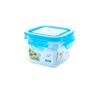 Glasslock Classic - Recipiente Hermético Cuadrado De 0.2l En Vidrio Templado. Azul