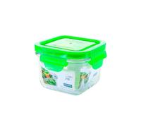 Glasslock Classic - Recipiente Hermético Cuadrado De 0.2l En Vidrio Templado. Verde