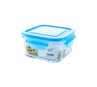 Glasslock Classic - Recipiente Hermético Cuadrado De 0.5l En Vidrio Templado. Azul