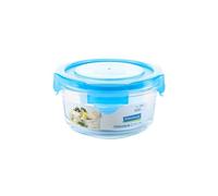 Glasslock Classic - Recipiente Hermético Redondo De 0.4l En Vidrio Templado. Azul