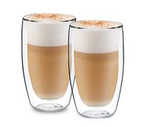 GLASWERK 2 Tazas de Cafe Espresso, Vasos Cafe Cristal Doble Hecha a Mano, Capacidad de 80 ml., Juego Tazas de Temperatura de -30°-150°C, Taza Espresso, Juego de Corto y Largo