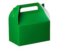 Glattol Party Favors Paper Treat Boxes - Green Colored Paper Containers & Boxes Treat Container Cookie Boxes Cute Designs Perfect for Parties and Celebrations 6.25" x 3.75" x 3.5" (10 Pack)