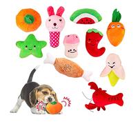 Glaublieb 10 PCS Juguetes para Perro con Chirriador Squeaky, Lindos Interactivos Juguetes de Peluche Suave para Perros Pequeños para Aliviar el Aburrimiento, hasta 12 kg