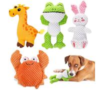 Glaublieb 4 PCS Juguetes para Perro con Chirriador Squeaky, Lindos Interactivos Juguetes de Peluche Suave para Perros Pequeños para Aliviar el Aburrimiento, hasta 12 kg
