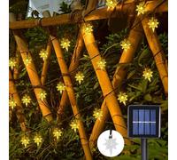 Glaxcidy Guirnalda de Luces Estrella Solares, 39.3 FT 100 LEDS Cuerda de Luz de Navidad, Cadena de Luces Estrellas con 8 Modos, Impermeable Solar Cadena Luces para Navidad Patio Decoracion