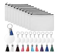 Glayent 10 Piezas Bolsas en para SublimacióN, Bolsas Maquillaje Transferencia DIY, Estuche BolíGrafo Lona con Cremallera Transferencia Hierro para Mujeres y NiñOs