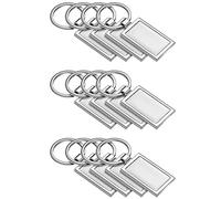 Glayent 12 llaveros rectangulares de metal con transferencia de para sublimación, para manualidades