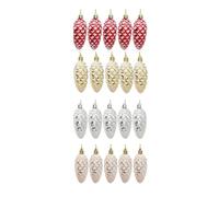 Glayent 20 Piezas de Bolas de Piña de Navidad, Adorno Colgante para Árbol de Navidad, Piña de Plástico Roja y Dorada para Decoración Navideña