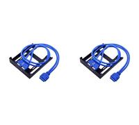 Glayent 2X 2 Puertos USB 3.0 Panel Frontal Floppy Disk Bay 20 Pin USB3.0 Hub Adaptador de Cable de Expansión Soporte de Plástico para PC Computadora de Escritorio