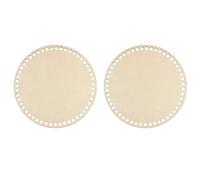 Glayent 2X Fondo de Cesta de Madera Natural de 20 cm con Orificio, Base Circular de Madera en para DIY Bolsa de Ganchillo de Tejer Modelador de Fondo