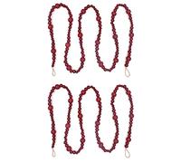 Glayent 2X Guirnalda de Cuentas de Madera de 7 Pies Casa de Campo Decoración del Hogar áRbol de Navidad de Campo Decoraciones Boho Repisa para Colgar en la Pared Cuentas de Oración