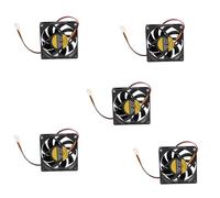 Glayent 5piezas 70X70mm 12V 3-Pines Ventilador de Enfriamiento Enfriador Sin Cepillo DC CPU Caja de Computadora PC Negro
