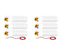 Glayent 60 Piezas de Acrílico En de 2 Pulgadas, Hoja Acrílica Circular Transparente con Agujero, Disco Redondo de Acrílico En, Regalos de Cumpleaños de Navidad DIY
