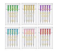 Glayent Agujas para Máquina de Coser Universales de 6 Tamaños, Punta Regular, Aguja de Caña, Compatible con para Singer, 30 Piezas