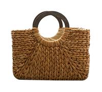 Glayent Bolso de mano de paja, bolso de hombro, bolsa de compras, playa, viajes, bolsa de cuerpo (color primario)