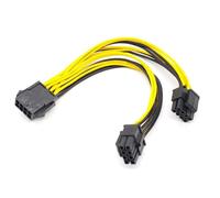 Glayent Cable divisor de adaptador de corriente para CPU de 8 pines hembra a doble PCIe 2X 8 pines (4 y 4) macho, para adaptador de corriente de placa base