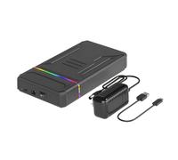 Glayent Caja de Disco Duro A Tipo C Caja de Disco Duro con Disco Duro Externo LED para Disco Duro de 2,5 3,5 Pulgadas hasta 6 Gbps Enchufe Europeo