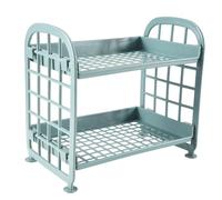 Glayent Estantes de almacenamiento, pequeños estantes de plástico - Estantería de 2 niveles, estantería de cocina, organizador de baño ( nórdico)