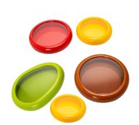 Glayent Juego de 5 Recipientes de Silicona para Guardar Aguacates, Cebollas y Frutas Cortadas A la Mitad: Utensilios de Cocina Reutilizables para el Frigorífico
