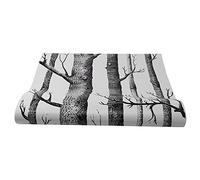 Glayent Papel pintado de árbol negro para dormitorio, diseño moderno, sala de estar, rollo de papel pintado de madera rústica