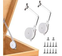Glayent Paquete de 2 Bisagras para Cajas de Juguetes, Bisagras de Soporte con Tapa de Suave, Bisagras para Pecho para Caja Juguetes de Madera, Cedro, Baúl de Almacenamiento y Banco