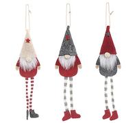 Glayent Paquete de 3 gnomos de Navidad sin rostro de pierna larga para colgar en el árbol de Navidad, decoración de muñeca para el hogar, colgante de regalo