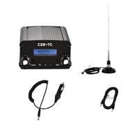 Glayent Transmisor de Radio FM de 1 W y 7 W CZE-7C, Amplificador Inalámbrico de FM de 76 A 108 MHz con Kit de Antena con Ventosa para Automóvil para Estación de Radio