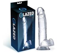 Glazed Dildo Realista con Testículos Material Cristalino 15,5 cm 200 g