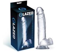 Glazed Dildo Realista con Testículos Material Cristalino 18 cm 200 g