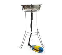 Glazing Rack Pottery Kit, Stainless Steel Pottery Glazing Kit, Foot-Operated Recirculation Design, with Stand/Basin/Hose, Stable and Even Glazing, for Ceramics