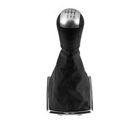 GLBLPEXELR Pomo de cambio de cuero Para Ford Para Focus Para Mondeo MK2 II MK3 S-MAX C-MAX Galaxy Transit 5/6 Velocidad Perilla De Palanca Cambios Coche Stick Pen(6 Speed Silver)