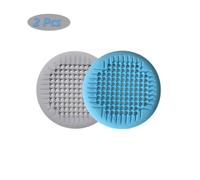GLBMLMTHZP 1/2/4 piezas de desagüe ducha, colector pelos, cubierta for bañera baño con ventosa 5, pulgadas, colador fregadero silicona, apto for Cubierta de drenaje de piso de acero(2 pcs gray blue)