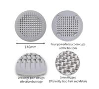 GLBMLMTHZP 1/2/4 piezas de desagüe ducha, colector pelos, cubierta for bañera baño con ventosa 5, pulgadas, colador fregadero silicona, apto for Cubierta de drenaje de piso de acero(4pcs gray x 4)