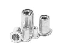 GLBMLMTHZP 100 tuercas remachables de aluminio, M3, M4, M5, M6, M8, cabeza plana, kit roscadas, surtido remaches métricos Tuercas cuadradas
