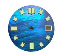 GLBMLMTHZP 28. 5mm Dial de reloj luminoso verde sin logotipo for NH35 / NH36 Movimiento de reloj Cáscara creativa patrón de esfera azul Esfera del reloj