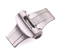 GLBMLMTHZP Accesorio de cierre de oro negro de moda 22 mm 20 mm de acero inoxidable doble botón de mariposa compatible con panerai Hebilla de mesa(Silver 20mm)