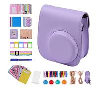 GLBMLMTHZP Bolsa de Bolsa de cámara instantánea portátil PU Cinturón de Cuero Correa de Hombro Ajuste for Fujifilm Ajuste for Fuji Mini 11 Bolso de la cámara(Purple Set)
