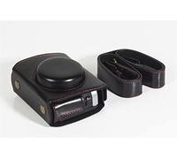 GLBMLMTHZP Bolsa de cámara Black Brown Handbag Fashion Retro Cuero Color Sólido Cubierta Protectora Ajuste for Canon G7 X2 G7X III G7X3 Bolso de la cámara(Taille Unique)