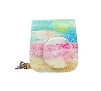GLBMLMTHZP Bolso de la cámara Tie-Dye PU Cuero Mini cámara de película Bolso de Hombro Funda Protectora Funda Protectora Bolsa Apta for Fujifilm Mini 11 9 8 Bolso de la cámara(C)