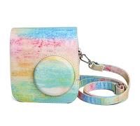 GLBMLMTHZP Bolso de Mano de Cuero PU, Funda Protectora for cámara, con Correa for el Hombro, Apto for Fujifilm, Compatible con Mini 7S Mini7S 7C Bolso de la cámara(A)