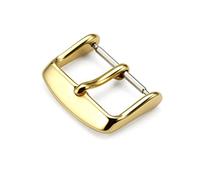 GLBMLMTHZP Botón de pulsera 12 14 16 18 20 20mm Universal Electroplate Metal Acero inoxidable Reloj Hebilla Accesorio Hebilla de mesa(18mm Gold)