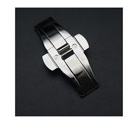 GLBMLMTHZP Botón de reloj de doble pulsador Botón plegable Cierre de metal Acero inoxidable sin costuras Mariposa Cierre de cierre Accesorios Hebilla de mesa(Silver 4.5x15mm)