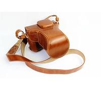 GLBMLMTHZP Cinturón de Cuero de la Bolsa de Lentes de 18-50 mm for diseño de batería Abierta PU Bolsa de Cuero de Cuero Ajuste for Fuji XT10 XT20 XT30 Bolso de la cámara(Marrone)