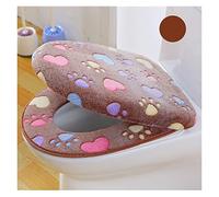 GLBMLMTHZP Conjunto de funda de asiento de inodoro de lujo de terciopelo Coral grueso, funda de inodoro suave y cálida de una/dos piezas, cubierta impermeable for baño y WC asiento de tocador(Auburn)