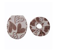 GLBMLMTHZP Conjuntos de dos piezas Funda de asiento de inodoro de Linter de algodón y alfombra Juego de baño Tapas de tapas de asiento de inodoro decorativas asiento de tocador(AB)