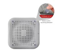 GLBMLMTHZP Cubierta de drenaje ducha cuadrada silicona duradera que evita la obstrucción del fregadero, filtro, adsorción, conveniente Cubierta de drenaje de piso de acero(B Gray)