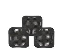 GLBMLMTHZP Desagüe absorbente de silicona cuadrado for desagües, cocinas, baños y duchas for evitar que los fregaderos obstruyan el desagüe Cubierta de drenaje de piso de acero(Black3pcs)