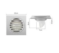 GLBMLMTHZP Desagüe de suelo cuadrado 15 x cm, acero inoxidable, for inodoro, balcón, baño, ducha, desagües antiolor, inserto azulejos, rejillas desagüe Cubierta de drenaje de piso de acero(15X15 A)