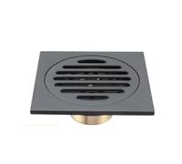 GLBMLMTHZP Desagüe de suelo estilo rolse dorado, desagüe ducha, níquel cepillado, DR087 Cubierta de drenaje de piso de acero(Noir)
