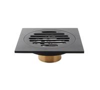 GLBMLMTHZP Desagüe de suelo for bañera Hotaan, antiolor, color negro mate, cuadrado, latón, 10 cm, con rejilla for desagüe Cubierta de drenaje de piso de acero